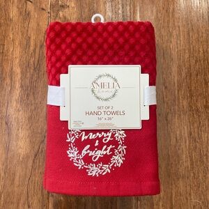 2-pack Christmas hand towels Cotton jacquard NWT